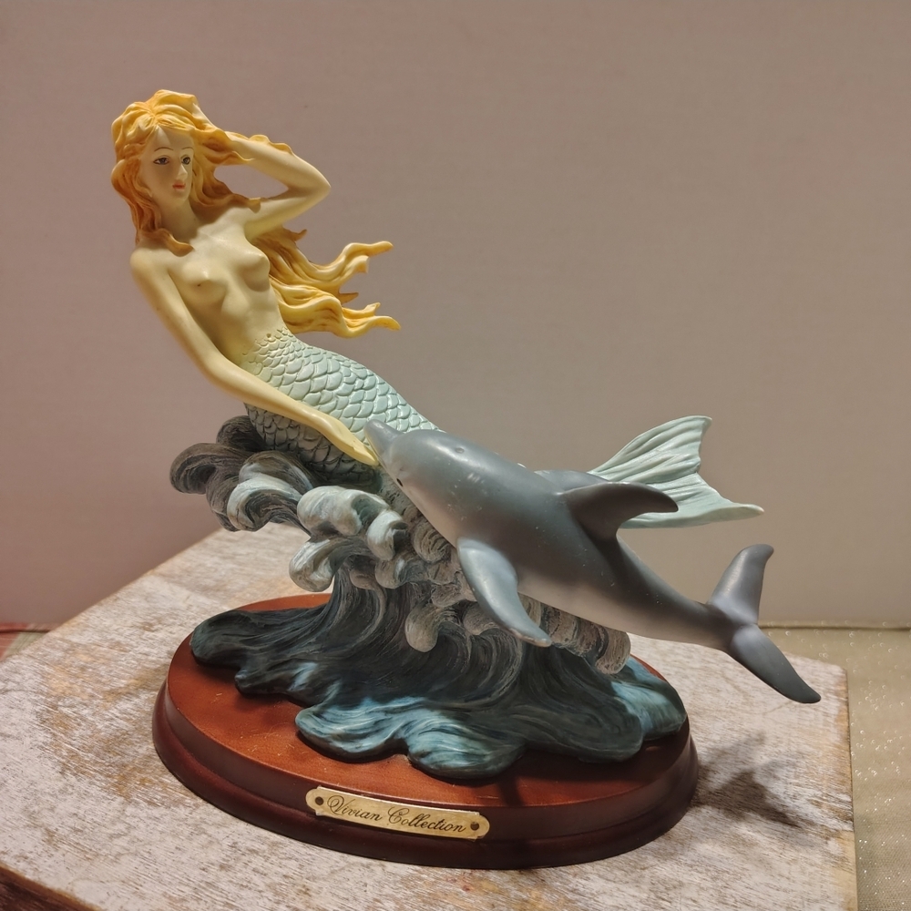 Mermaid and Dolphin Figurine